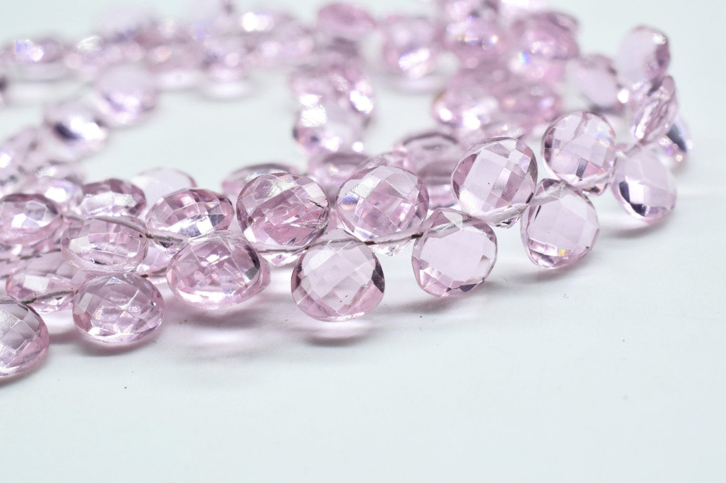 Pink Quartz Faceted 6mm Heart Shape Briolettes,Natural Pink Quartz Beads,Heart Shape Briolettes,Pink Quartz Heart Shape Beads,Jewelry making