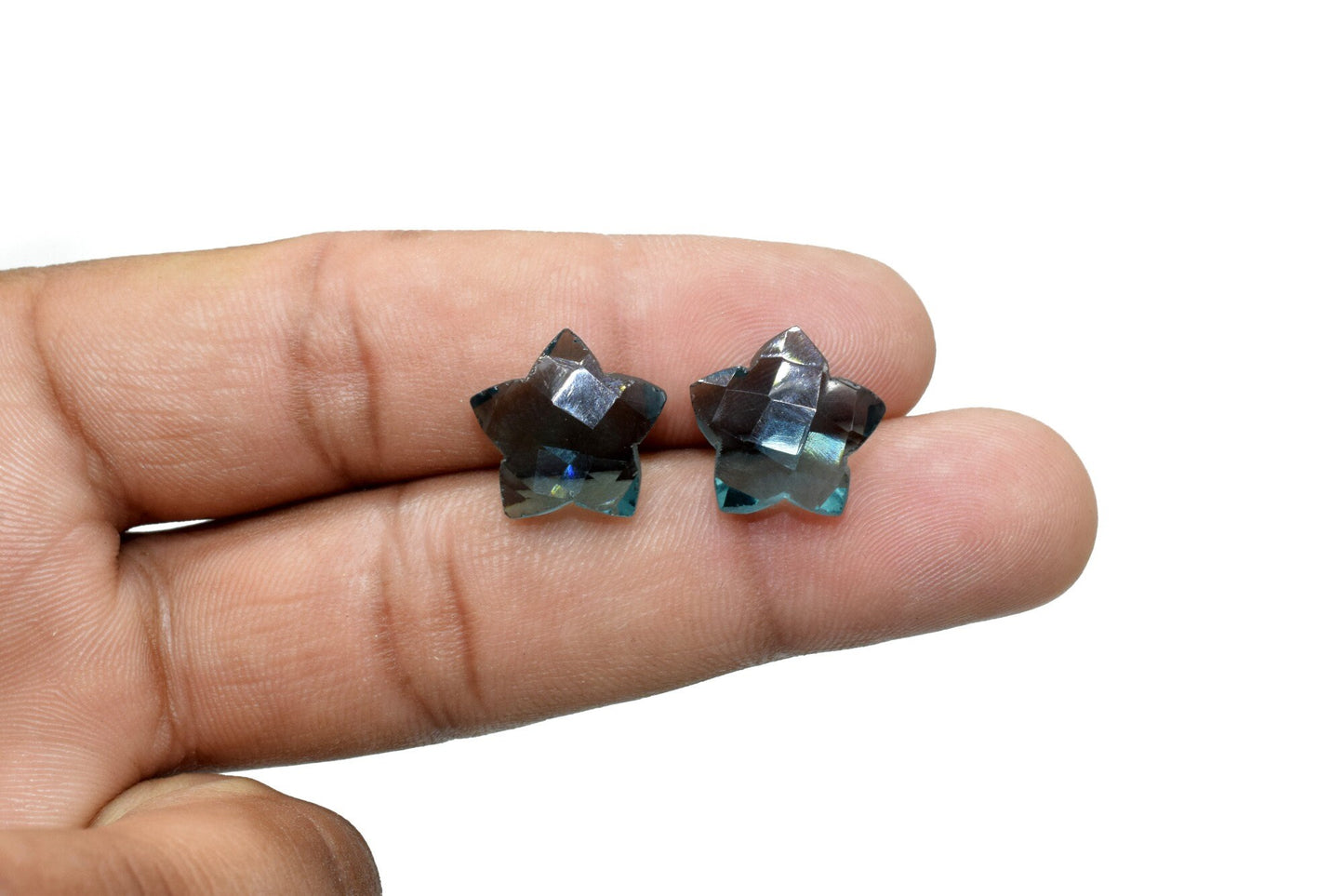 Kyanite 14mm carved star shape Briolettes,star shape Faceted Briolette,Gemstone,Hand Carved Briolette,Carving Gemstone,Carved stones