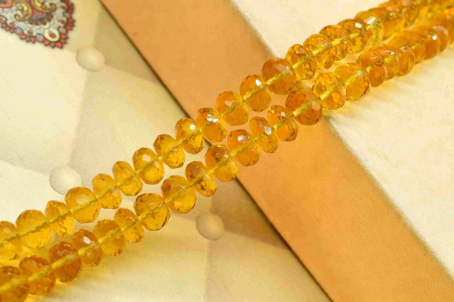 Natural Citrine Quartz Faceted Rondelle Beads, AAA Quality Citrine Faceted Rondelle Beads, 6" Citrine Quartz Strands, Quartz Wholesale Beads