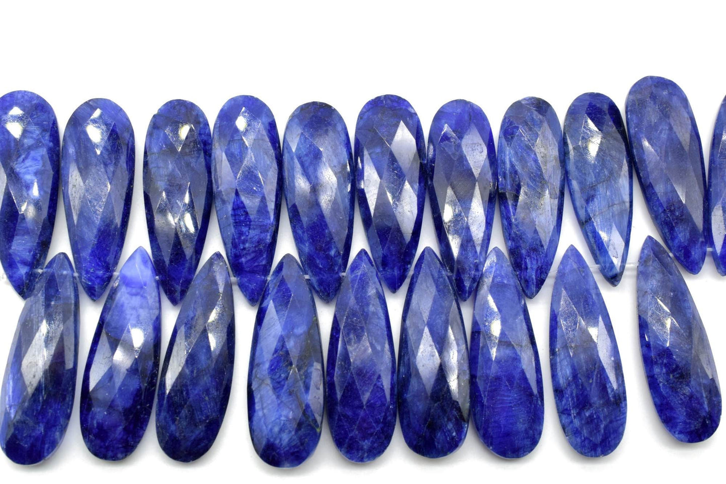 Blue Sapphire Long drop 10x30mm Briolettes,Sapphire Briolette,Tear Drop Briolettes,jewelry supplies,Sapphire drops,Sapphire jewelry beads