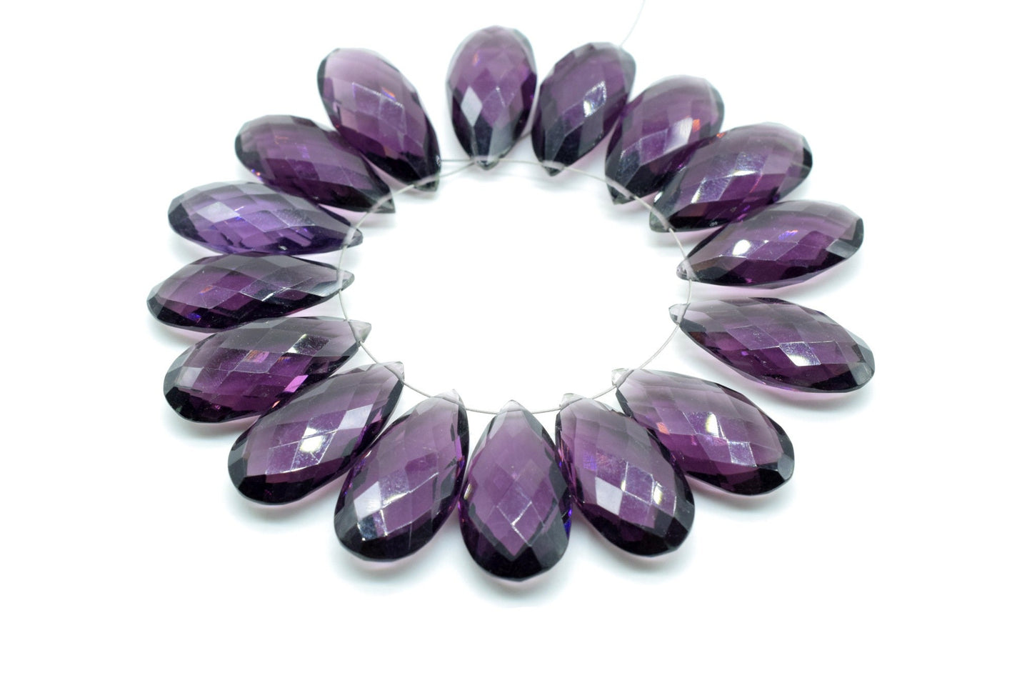 Amethyst Faceted 12x24mm Pear Shape Briolettes,Long Pear Shape Beads,Long Teardrop Briolettes,Gemstone for Jewellery,Purple Amethyst Beads