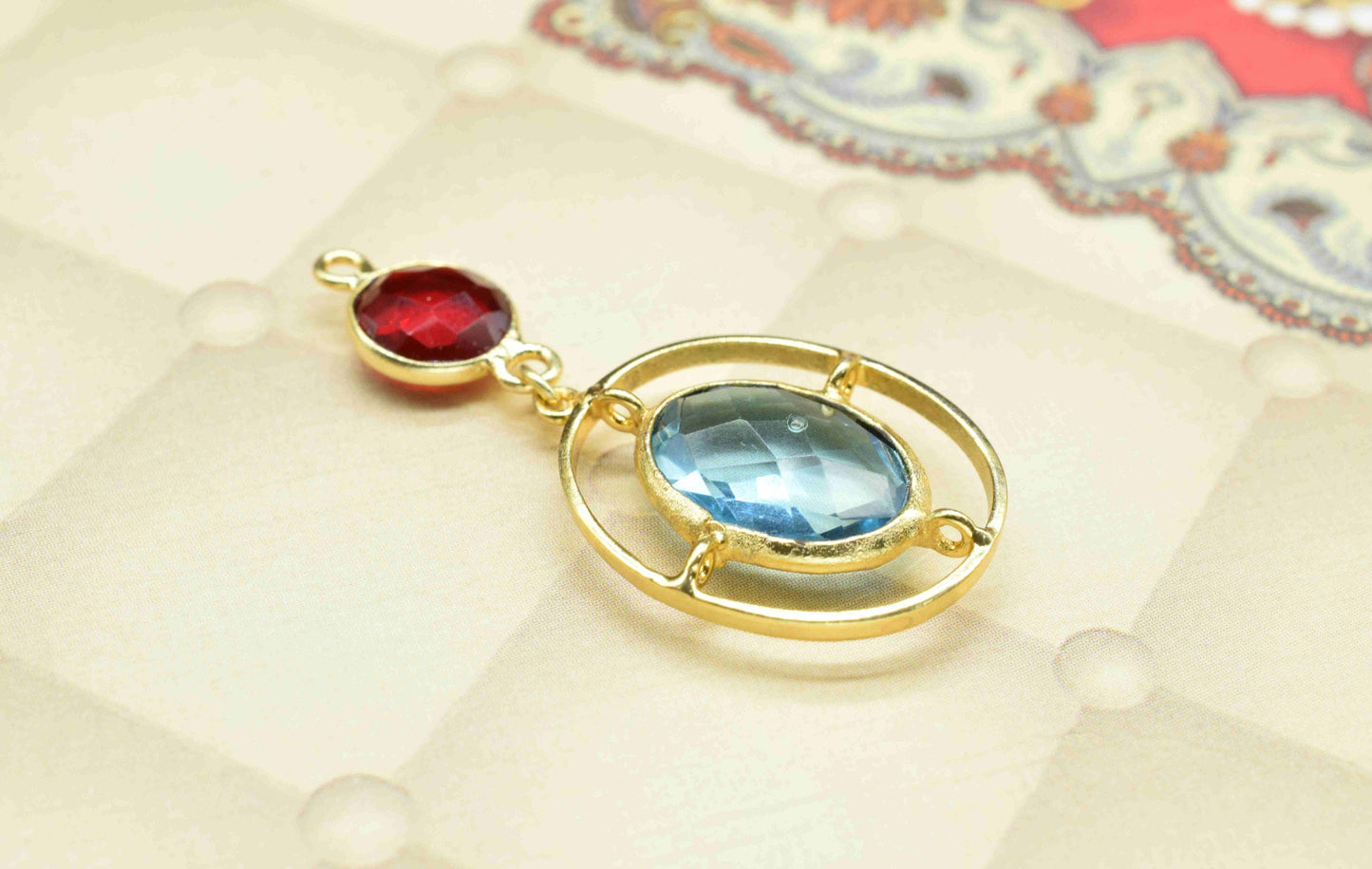 Multi Gemstone Component Pendants , Multi Stone Dangle Earrings , Earring Component Jewelry , Dangle pendant Charms , B'day Gift