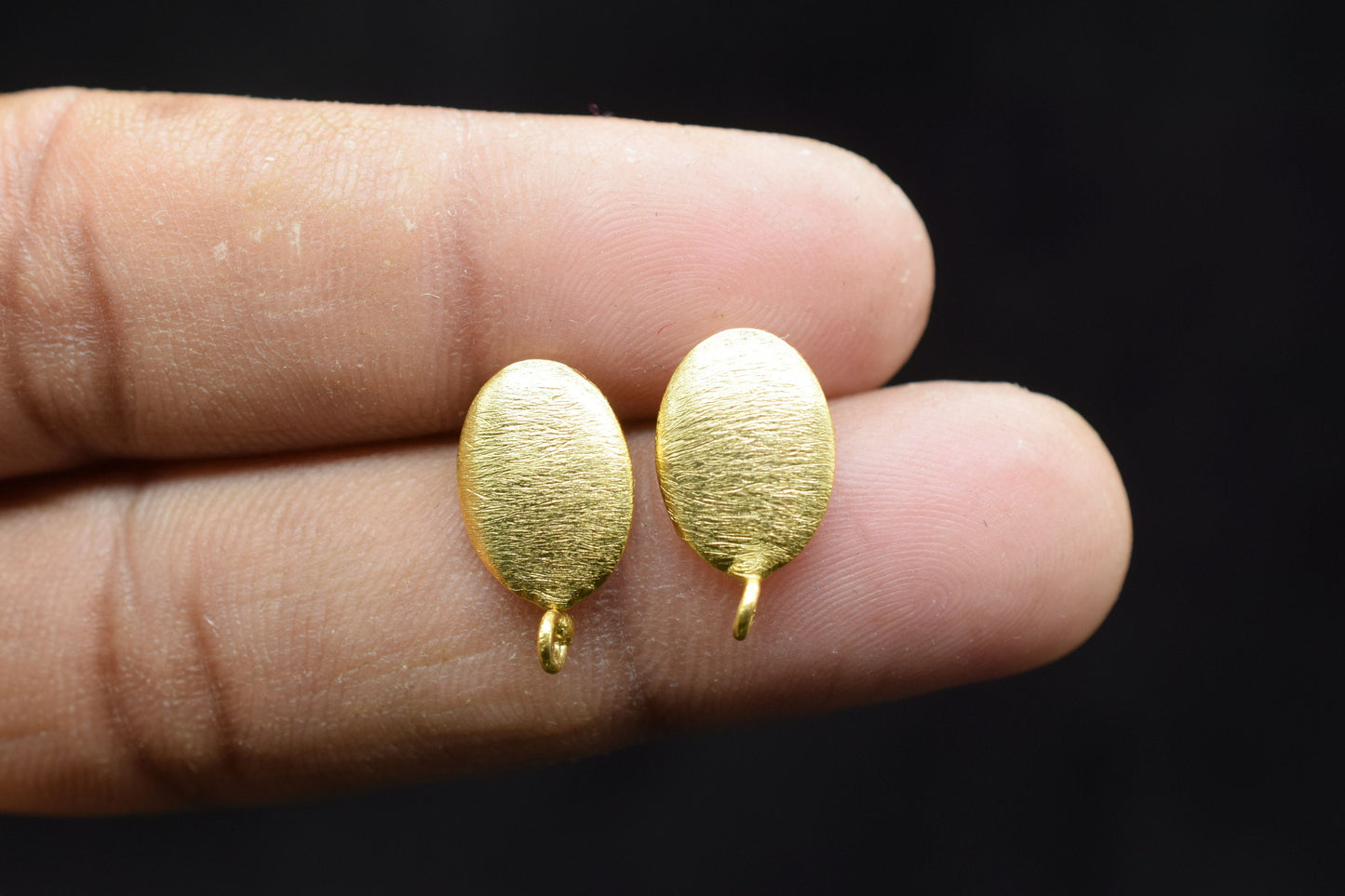 Gold plated Brass Earring post Studs,9x12mm Oval shape Earring Charms connector,Brass Earring Charms For Jewelry Making,Jewelry Supplies,