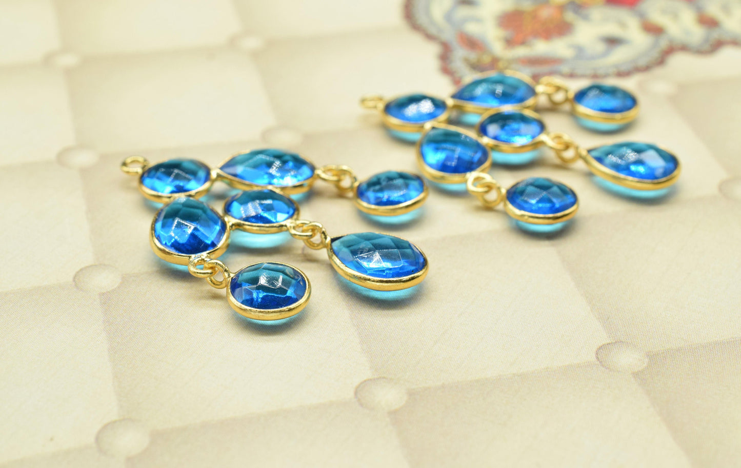 Chandelier Earring Connectors,Handmade Beads Jewelry,Boho Earrings,Components Earring,Findings Bezel Connectors,Station Link,Craft Supplies