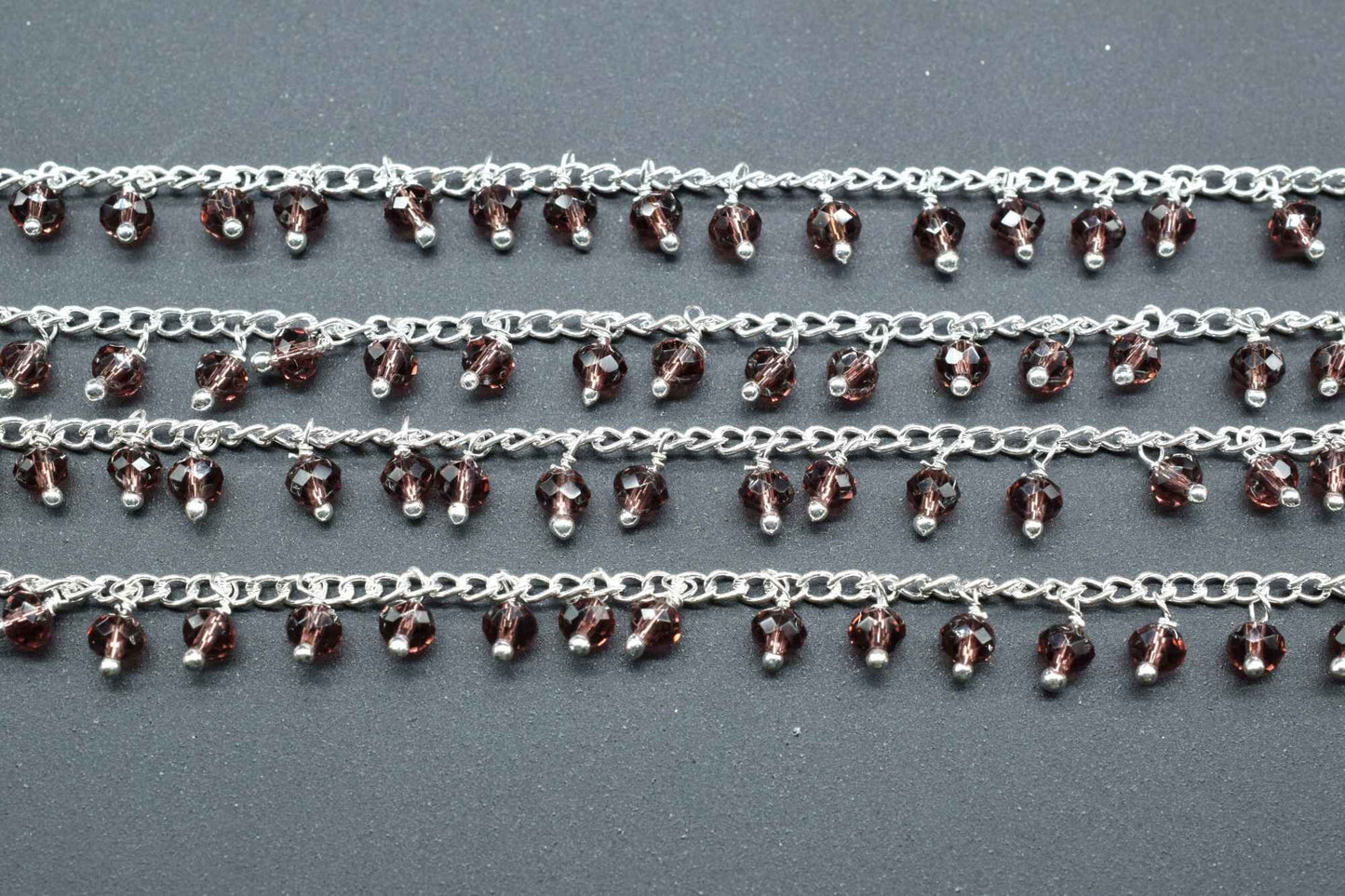 Rhodolite Garnet Rosary Chain,Garnet Cluster Rosary,Wire Wrapped Rosary Chain,Gemsatone Bulk Rosary Roll,Jewelry Making Chain,Garnet Beads