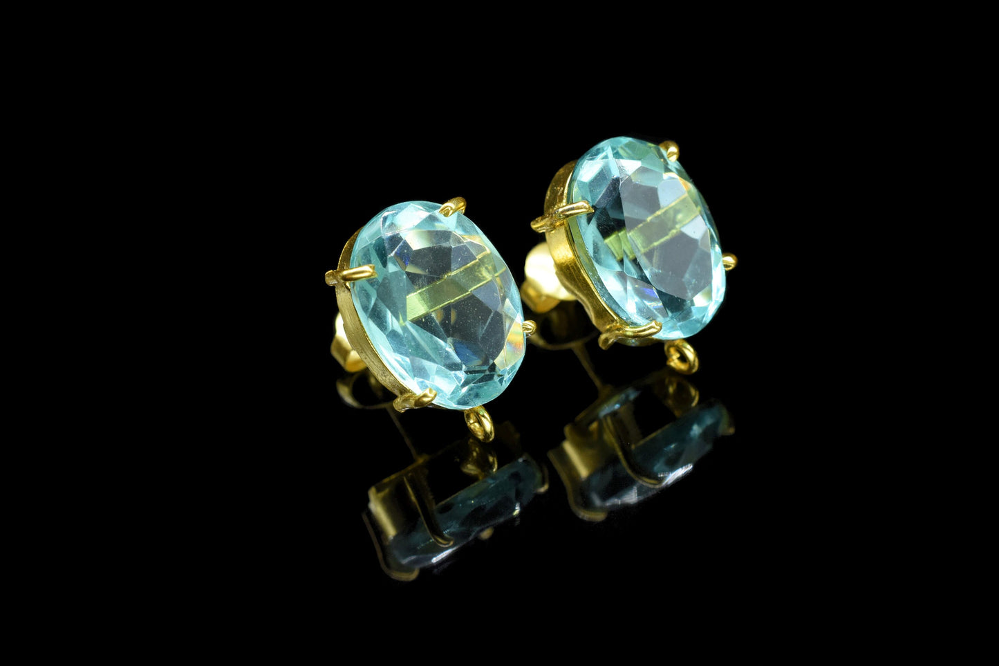 Smoky Quartz Components Earring,Handmade Beads Jewelry,Prong Bezel Earring,Gemstone Station Link,Citirine Studs Earring,Craft Supplies,Gift