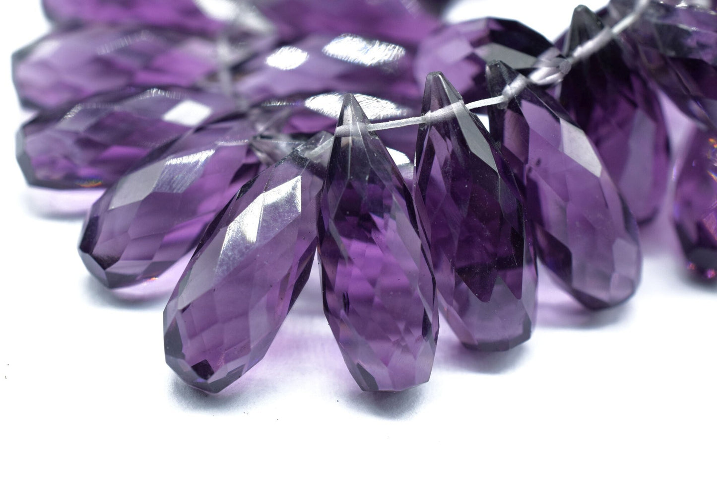Amethyst Teardrop 6x16mm Briolettes,Amethyst drilled Briolette,Teardrop Briolettes,Purple Amethyst Quartz briolettes,Gemstone for Jewellery