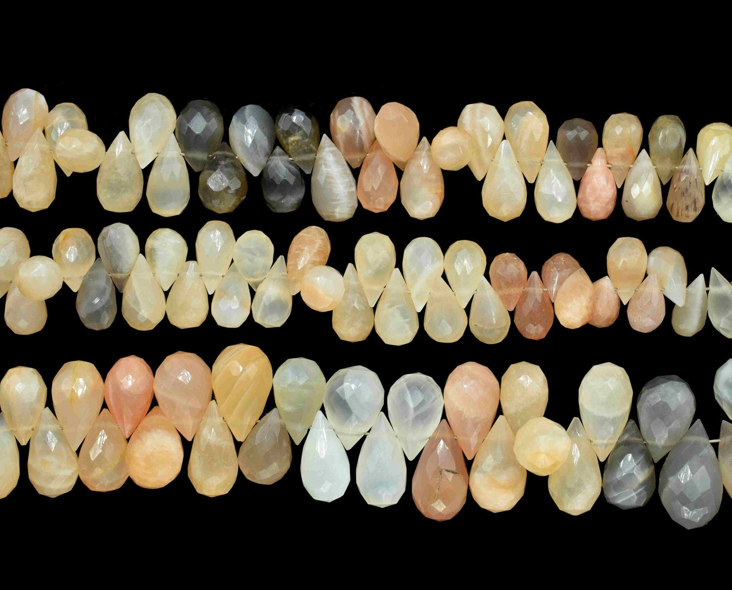 Multi Moonstone Faceted 5x8mm To 6x10mm Teardrops,Moonstone Gemstone Beads, Jewelry Beads,Multi Color Moonstone Faceted Beads Strand,Jewelry
