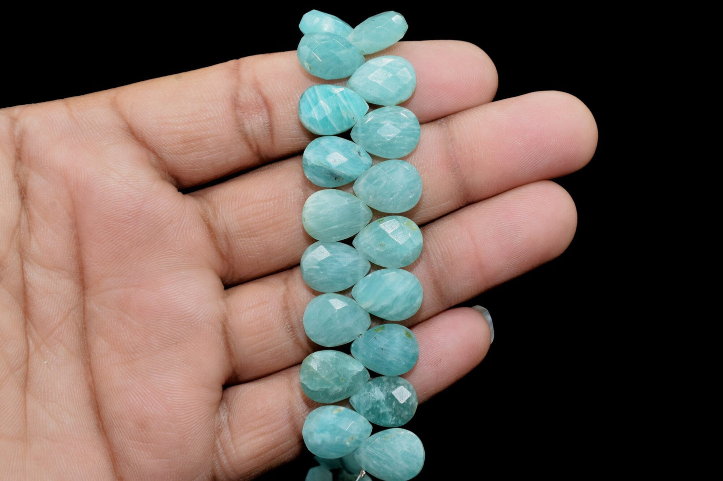 Natural Amazonite Faceted 8x12mm Pear Shape Beads,Amazonite Pear Shape Bead,Green Mint Gemstone Beads,Amazonite Teardrop,Calibrated