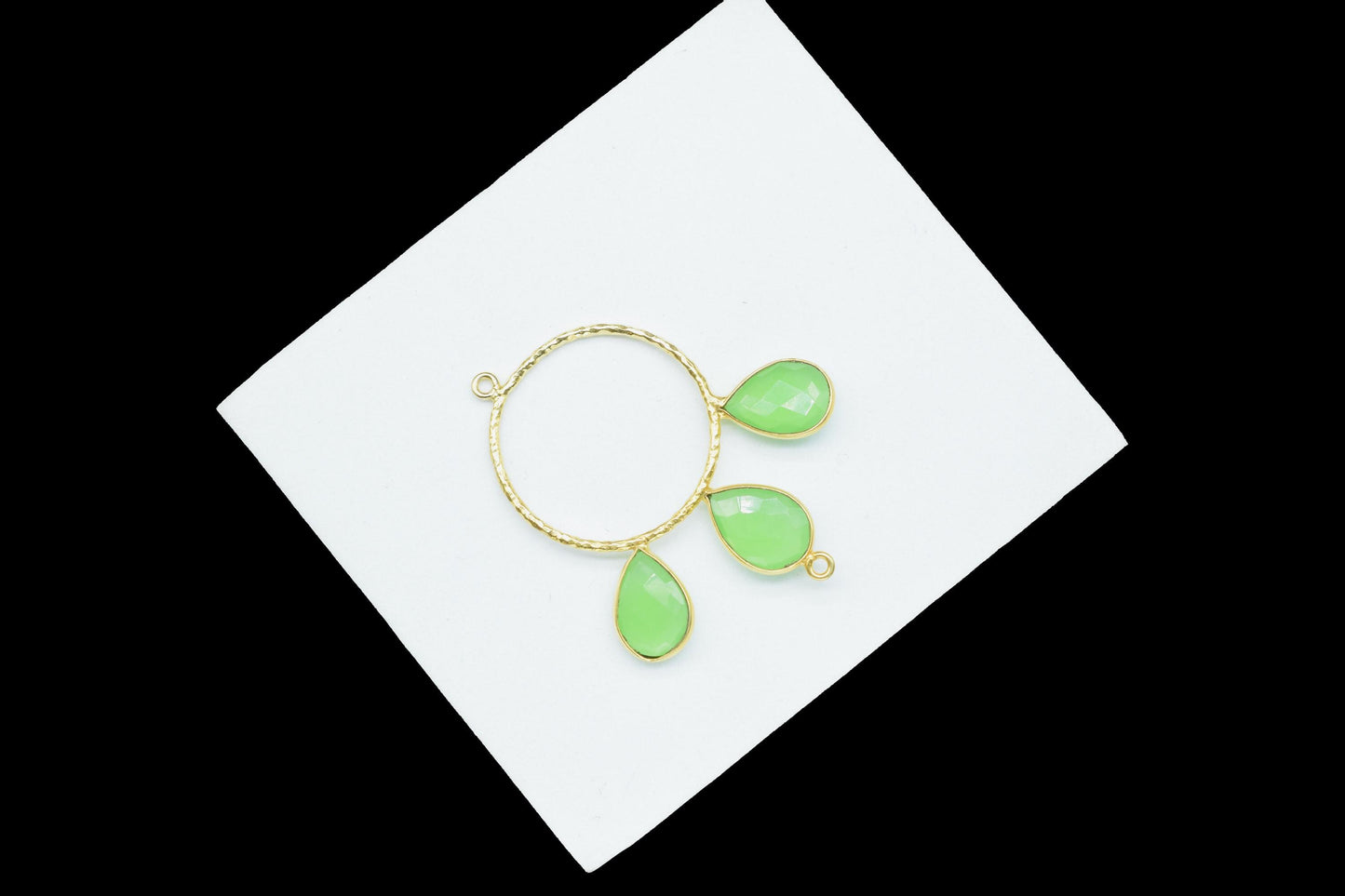 Prehnite Jewelry Connector/Brass Connector Jewellery/Gold Plated Pendant/Handmade Jewellery/Double Bail Pendant/Wedding Jewelry/B'day Gift