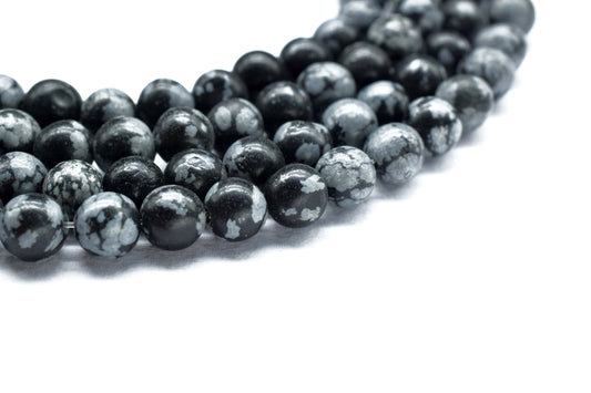 Natural Snowflake obsidian Smooth Beads,6mm to 7mm approximately Beads,nowflake Obsidian Gemstone Round Ball,Loose Beads,AAA Quality,Gift