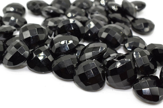 Black onyx 14mm Heart Shape Briolettes,Black onyx Side drilled Briolette,Jewelry making supplies,craft supplies,Black onyx Briolettes,Gift