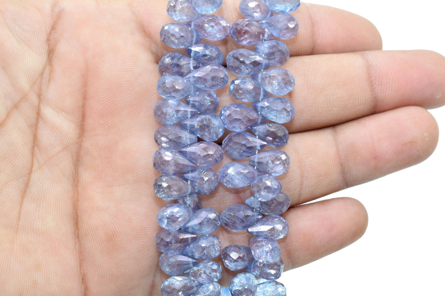 AAA Quality Iolite drop Briolettes,Iolite Beads,Iolite Faceted Pear Briolette,Iolite 8" Strand, wholesale, custom orders, mystic, drilled