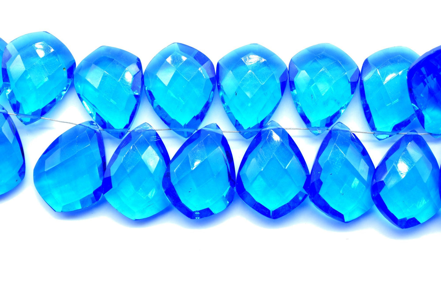 London Blue topaz Pear 10x20mm Briolettes,Blue topaz briolettes,,Blue topaz Faceted Pear Shape Briolette,Blue topaz Briolette 9 Pc pack,
