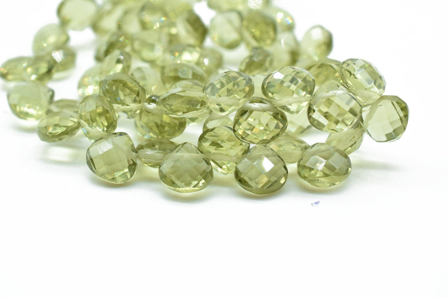 Peridot Heart shape 6mm Briolettes,Jewelry making supplies,craft supplies,Peridot  faceted briolettes beads strands,Peridot faceted beads