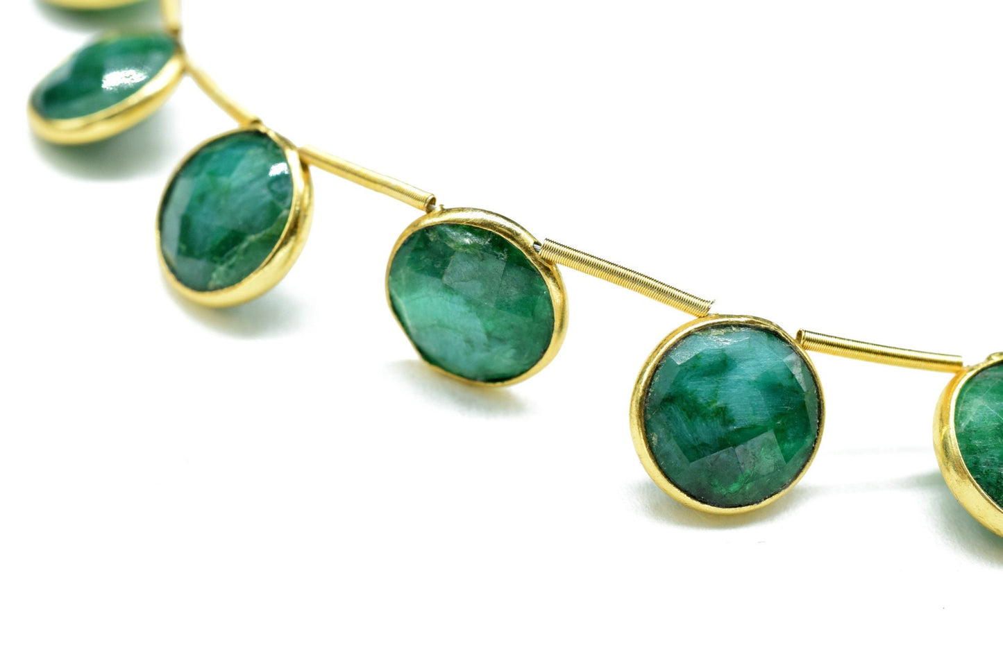 Emerald 10mm Faceted Round Shape bezel charms ,Emerald Faceted Gemstone JewelryMaking Component,Emerald charms,Brass charms