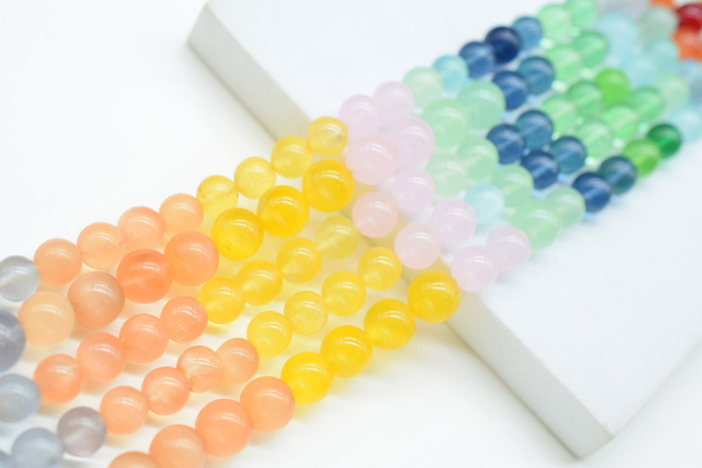 Multi Gemstone 6mm To 7mm Smooth Round Beads ,Multi Gemstone Round Beads Strands,Smooth Jade Beads,13 Inch Beads Strands,Jewelry Making Bead