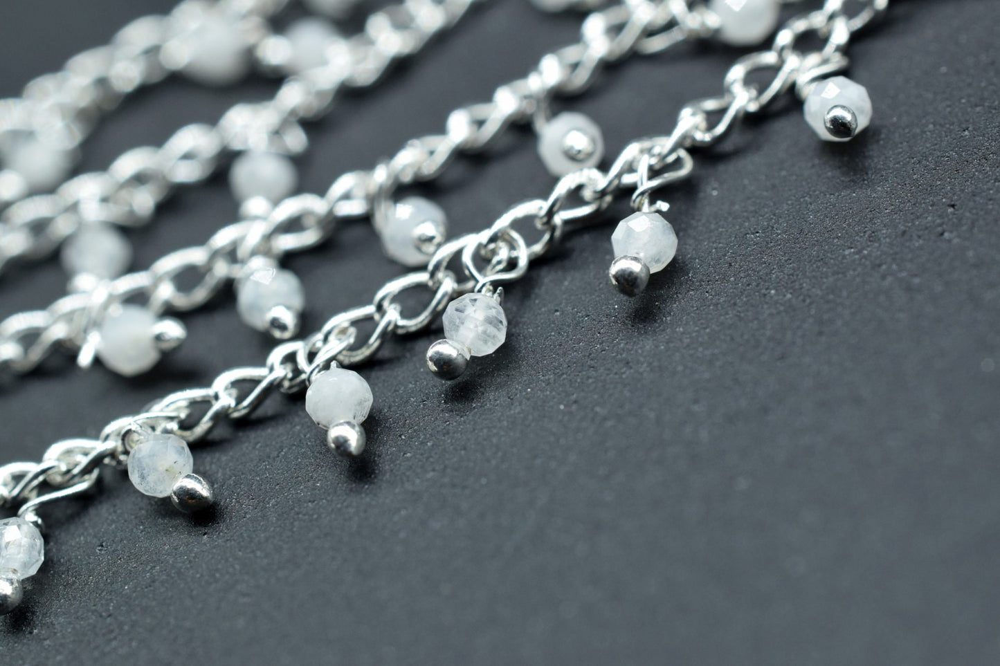 2mm Rainbow Moonstone Rosary Chain,Moonstone wire wrapped Jewelry,Gemstone Beads Rosary Chain,Moonstone Cluster Rosary,Jewelry Making Supply