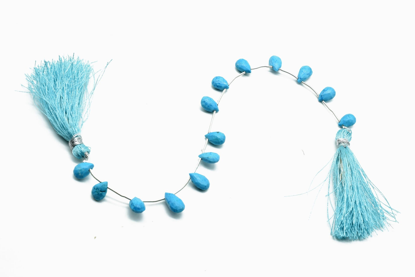 Natural Turquoise Drop Shape Briolettes,Turquoise teardrops,Genuine Turquoise-Faceted Pear Shape Briolette,Turquoise 7x10mm TearDrop shape