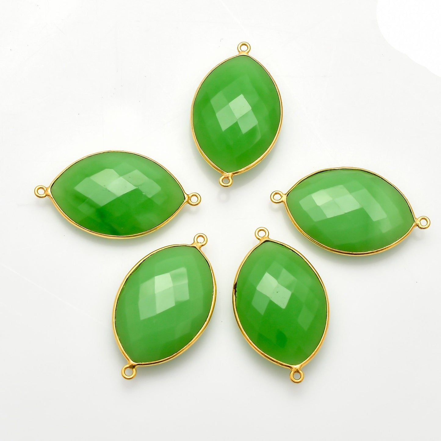 Chrysoprase 20x30mm Marquise Shape bezel,Gold Plated bezel,Chrysoprase Bezel Charm,Gold Vermeil Bezel,jewelry making charm,Gold-Filled bezel