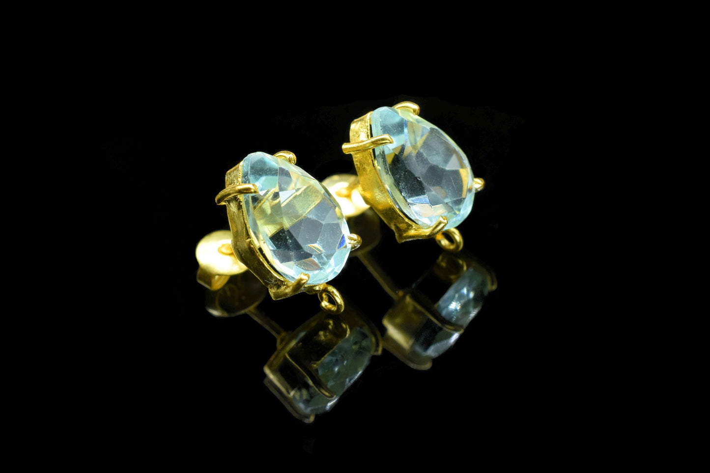 Amethyst Components Earring,Prong Bezel Earring,Gemstone Station Link,Citirine Studs Earring,Craft Supplies,Handmade Beads Jewelry,Gift