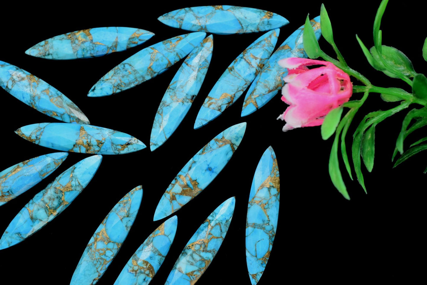 Copper Turquoise Teardrop Shape 7x34mm Briolettes, Turquoise Faceted Briolettes Beads Strands, Turquoise Long Drop Briolette,Craft Supplies