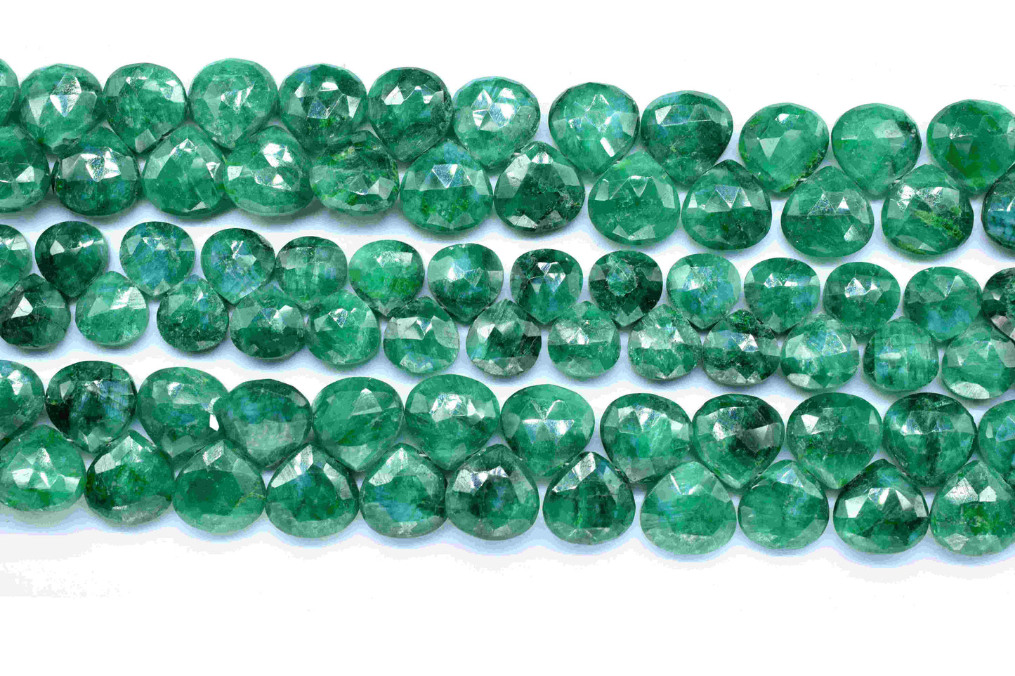 Natural Emerald AAA Quality Faceted 10mm Heart Shape Briolettes,Emerald Heart Shape beads,Emerald bead,Emerald briolettes for making jewelry