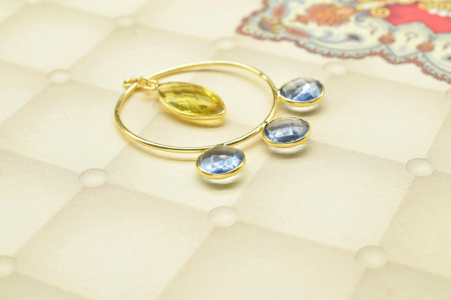 Tanzanite Dangle Component Earring,Finding Round Earring,chandelier Earring,Citrine Earring,Gemstone Dangle Component,Connector jewelry Gift