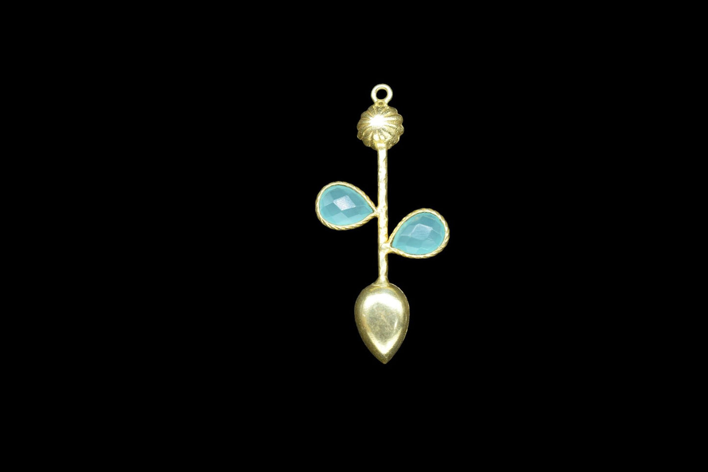 Aqua Chalcedony Teardrop Faceted Bezel Connector,Aqua Chalcedony Earring,Jewelery Supply,Aqua Chalcedony Pendant Charms,Brass Frame Gemstone
