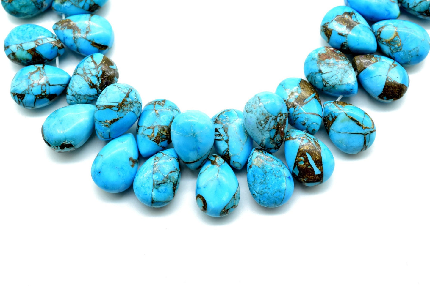 Sky Blue Copper Turquoise 7x10mm Smooth Pear Shape Briolettes,Smooth Pear Shape Beads,Calibrated Gemstones beads,Turquoise Briolette beads