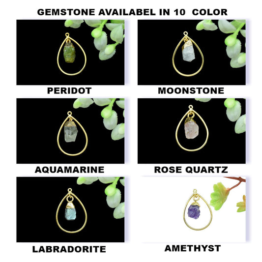 Mountain Rough Stone Pendant,Finding Teardrop,Electroplated Pendant Jewelry,Handmade Dangle Earrings,Station Link Supply,Gemstone Components