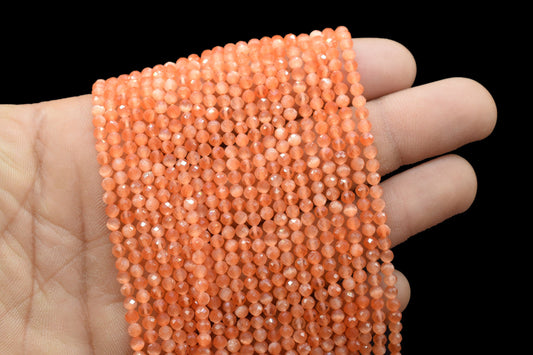 Carnelian AAA Faceted beads/Orane Stone Beads/Rondelle Beads/Jewerly Making Beads/Micro Cut Beads/Loose Gemstone Beads/Wholesale Beads/Gift