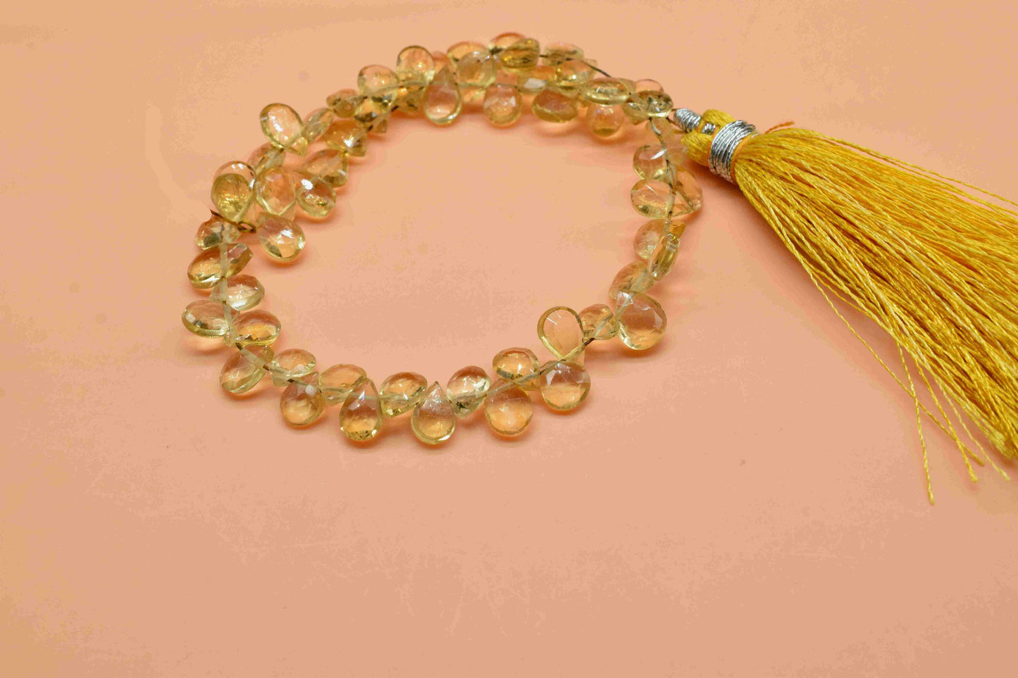 Citrine 6x8mm Pear Shape Briolettes, Gemstone Faceted Pear Shape Beads, 6 Inch Strand,Citrine Faceted Teardrop,Citrine Quartz Strand Jewelry