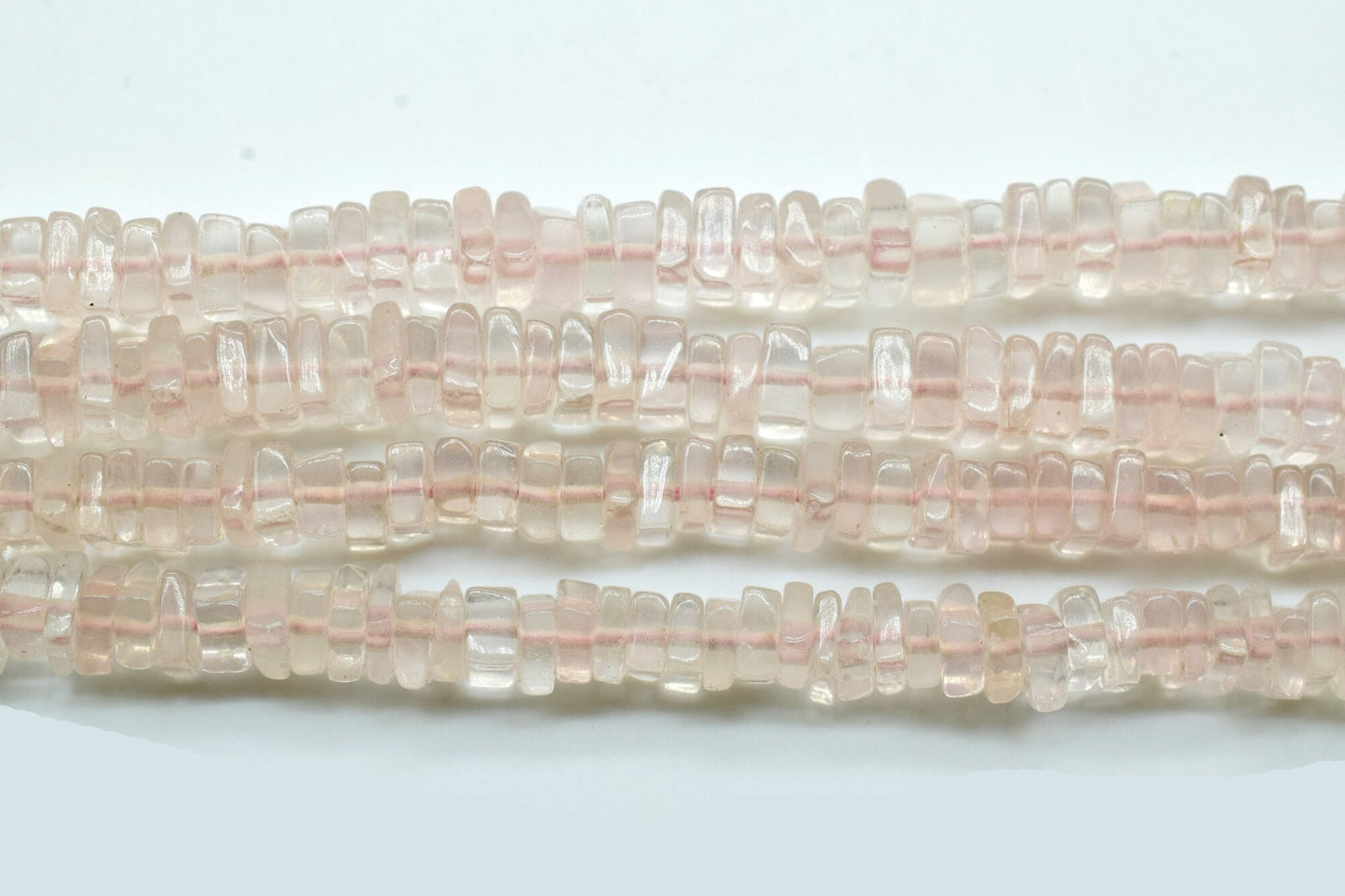 Pink Chalcedony Heishi Shape Beads Size 4-6MM 16 inch strand Approx,Heishi Square Bead,Jewelry Making Crafts,Beads For Bracelets,Rose Quartz