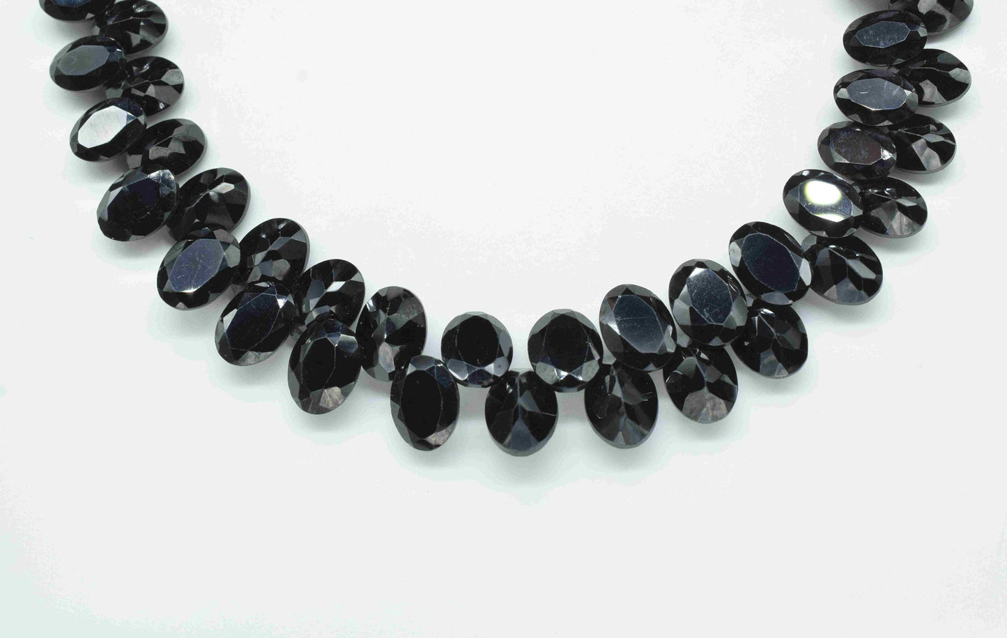 Black Onyx Faceted Beads Briolettes,Gemstone Oval Beads Necklace,Strand Beads jewelry,Handmade Station Link,Semi Precious loose Beads Gift
