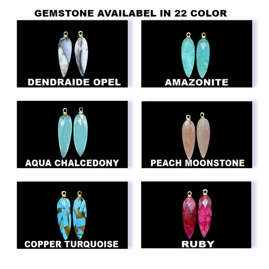 Gemstone Single Bail Pendants,Craft Supplies Tools,Findings Link Pendants,Handmade Component,Earring Connector,Teardrop Drill Pendant Charm