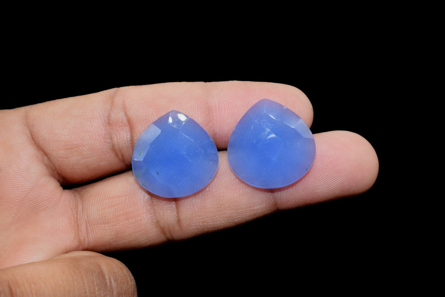 Blue Chalcedony 20mm Faceted Heart Shape Beads,Blue Chalcedony Heart Shape,Heart Shape Briolette,Gemstone In low Price,Beads for jewelry
