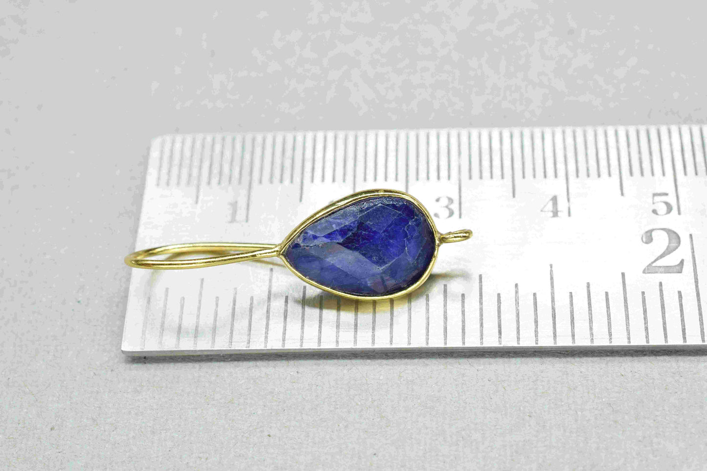 Blue Sapphire 9x13mm Teardrop Earring Connector,Sapphire Earring Studs,Gold Plated Earring Connector,Sapphire Teardrop Studs,Jewelry Making