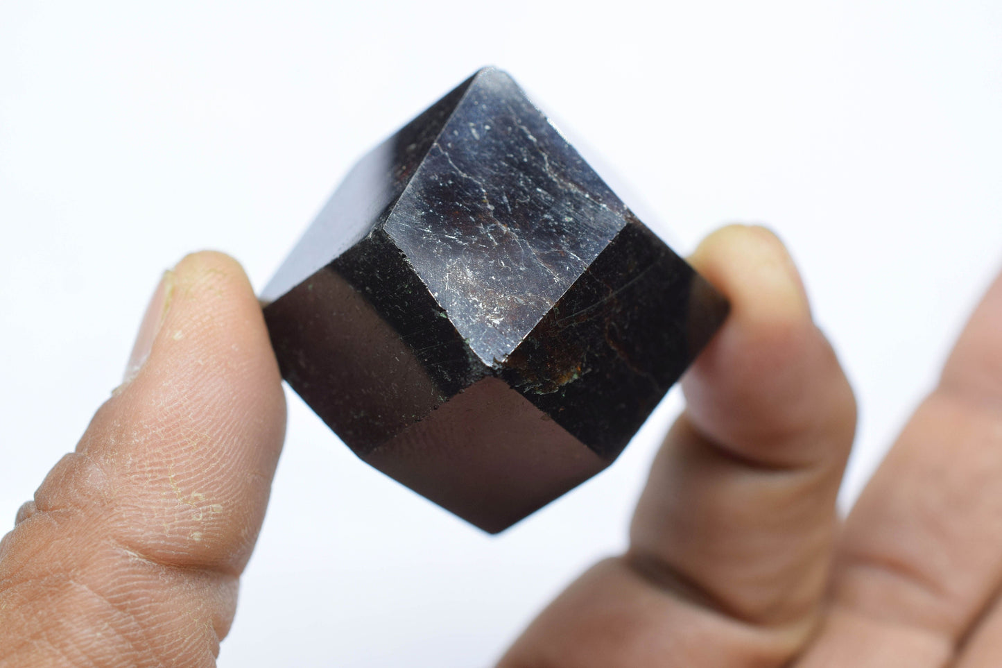 30mm Faceted Garnet Gemstone Beads,Natural Garnet Paperweight Gemstone,Hexagon Shape Stone,Garnet Gemstones Home Decor,Garnet Faceted Tumble