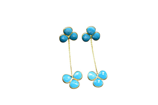 Turquoise Earring/Bridal Earring/Gold Plated Earring/Dangle Earring/Gold Plated Jewelry/Statement Earrings For Bridal/Bridesmaids Gifts