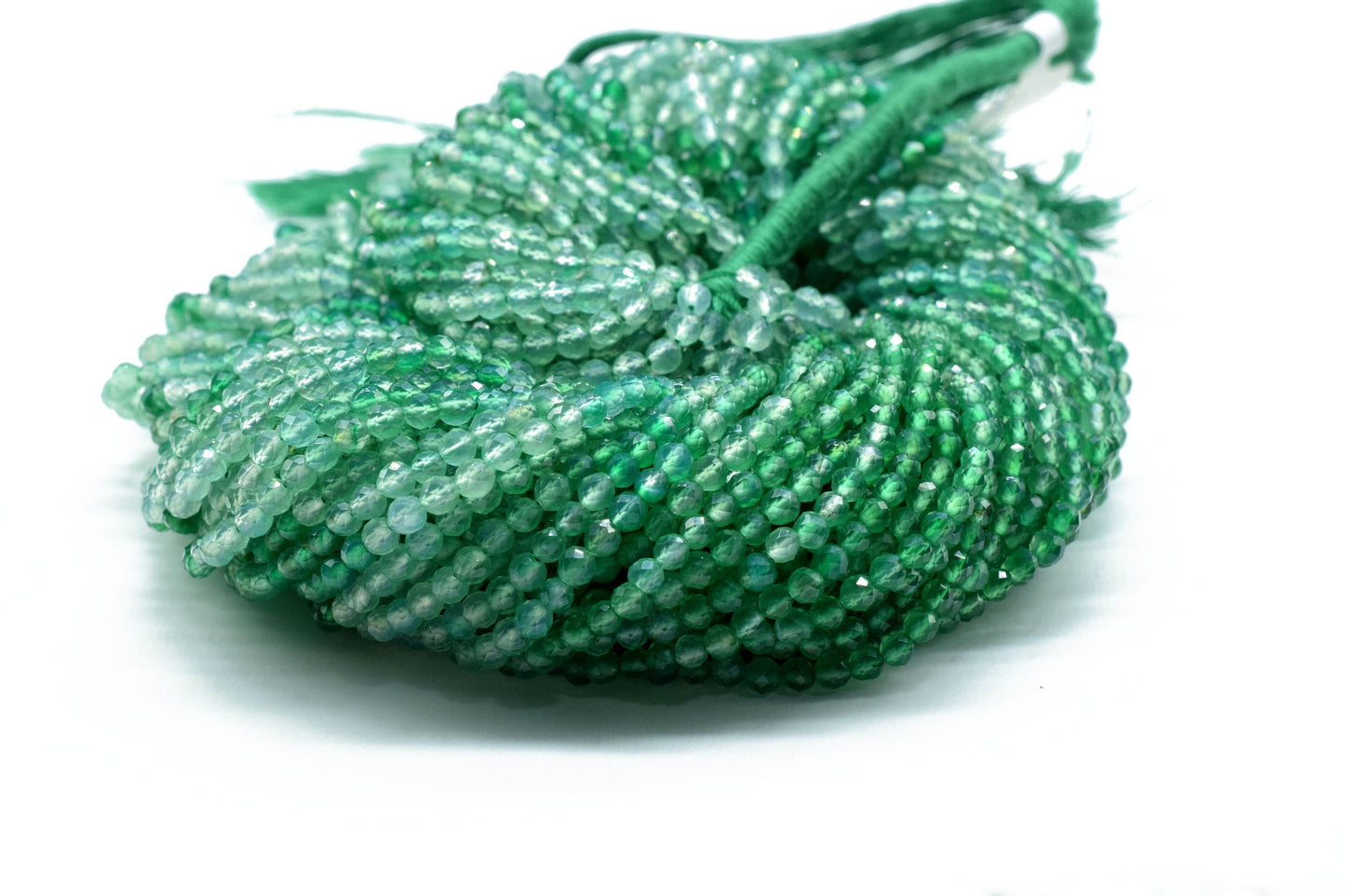 Green Onyx Faceted Rondelle Beads,3mm Rondelle Green Onyx Shaded Beads Strand,Micro faceted beads,Gemstone Beads Strand,Green Onyx Jewelry