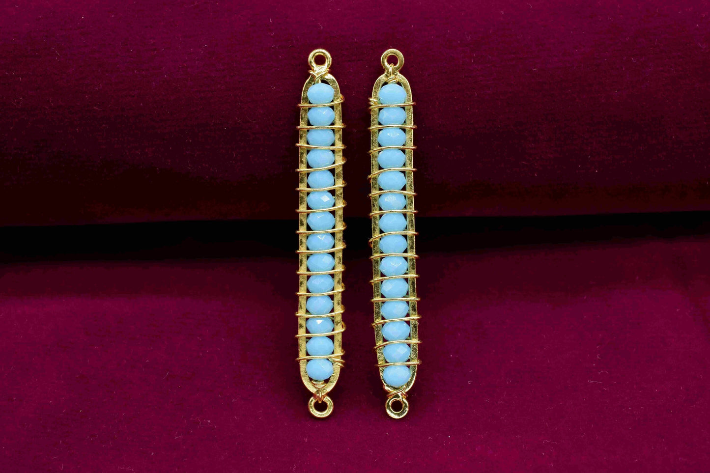 Turquoise beaded Bar Finding Connector,Bar Pendant,Turquoise Necklace,Turquoise Bar Bracelet,Beaded Bar Finding Component,Turquoise jewelry,