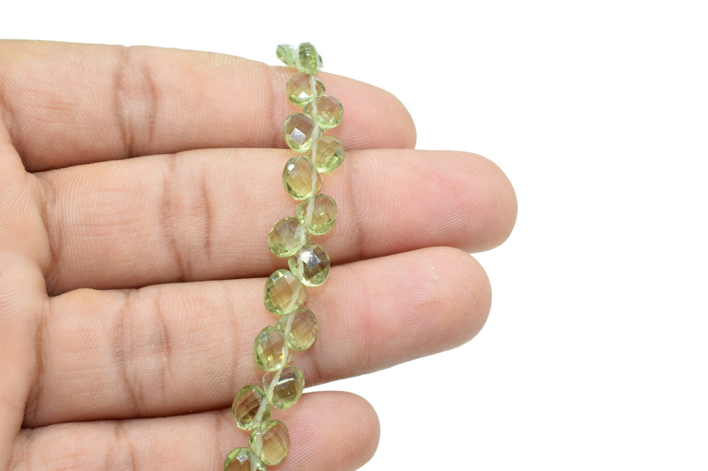 Peridot Heart shape 6mm Briolettes,Jewelry making supplies,craft supplies,Peridot  faceted briolettes beads strands,Peridot faceted beads