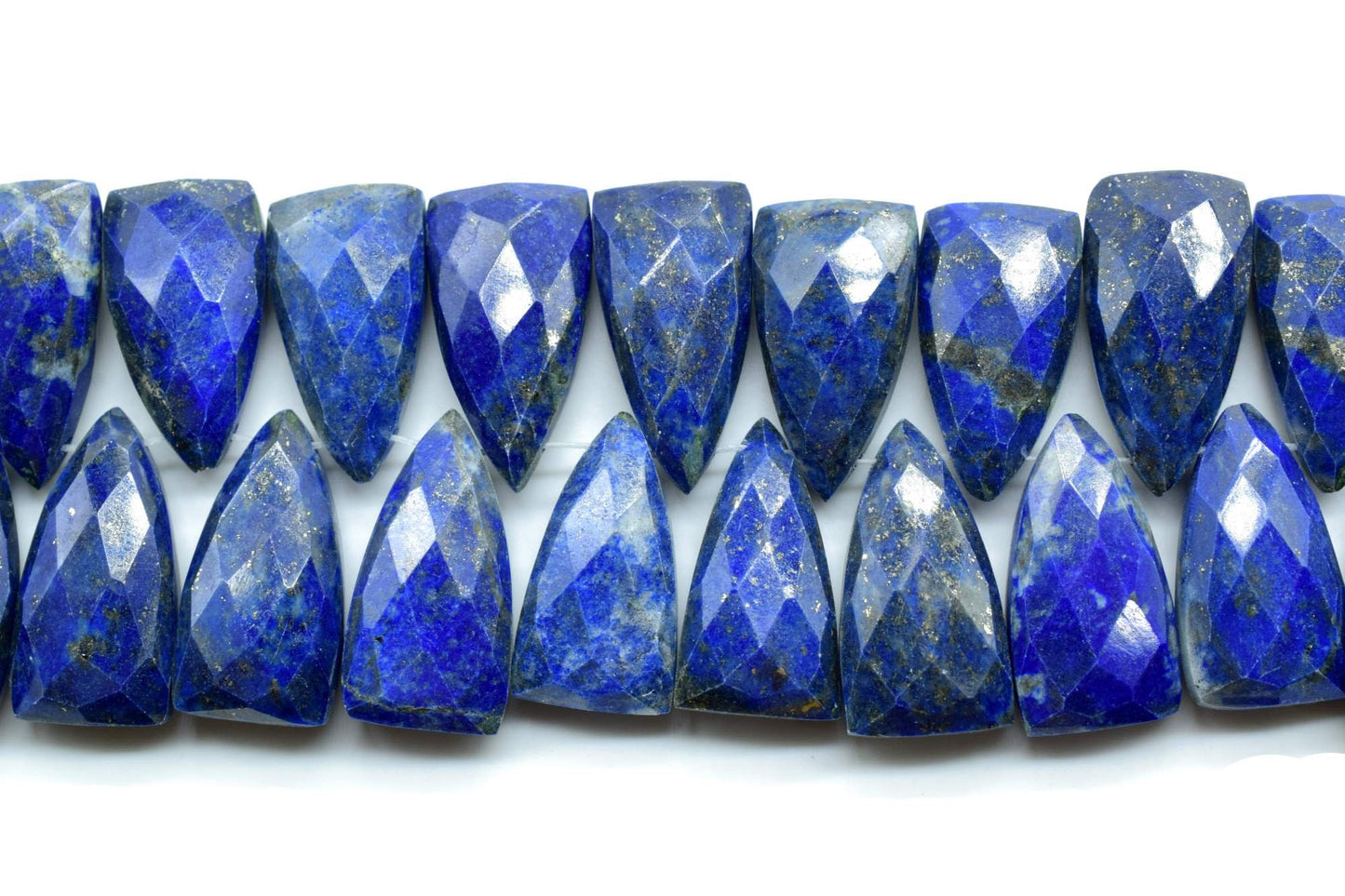 Natural Lapis Lazuli Fancy Faceted Pyramid Shape Beads,8x16mm faceted Tringle Beads,Fancy Trillion beads,blue Gemstone briolettes,Lapis bead