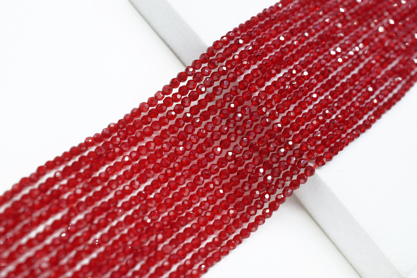 Red Quartz Faceted Beads/Beads Strand/Jewerly Making Beads/2mm Red Beads Strand/Loose Gemstone Beads/Rondelle Beads/Gift