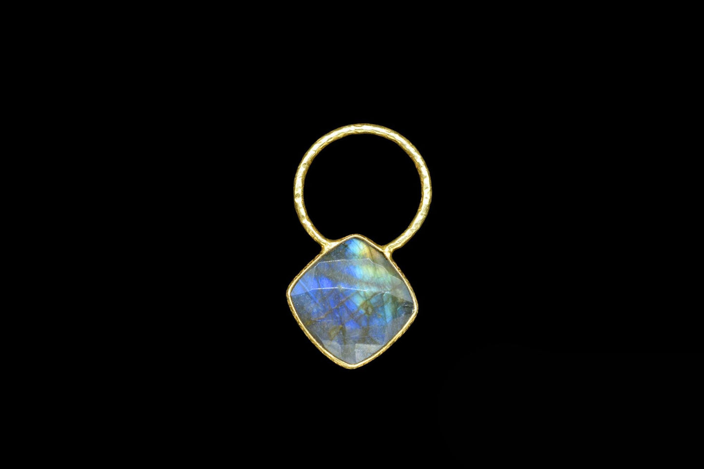 Labradorite Pendant/Gemstone Component/Charm Pendant/Necklace Pendant/Cushion Shape Charm/Wholesale Supply/Gold Plated Jewellery/Gift