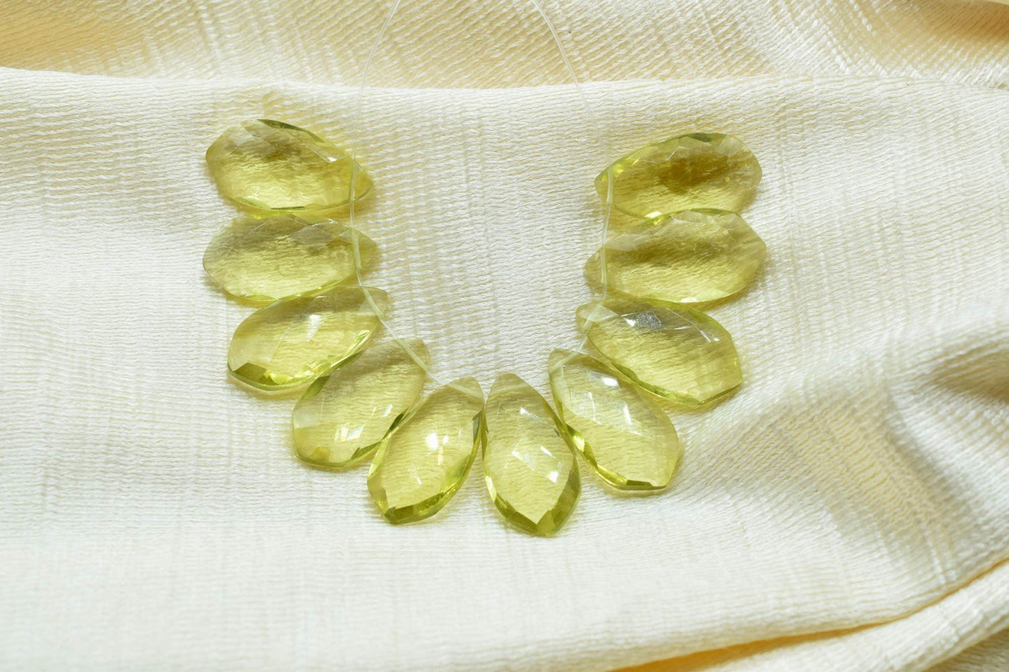 Yellow chalcedony Pear 10x20mm Briolettes,Yellow chalcedony briolettes,Yellow chalcedony Faceted Briolette,chalcedony Briolette 9 Pc pack,