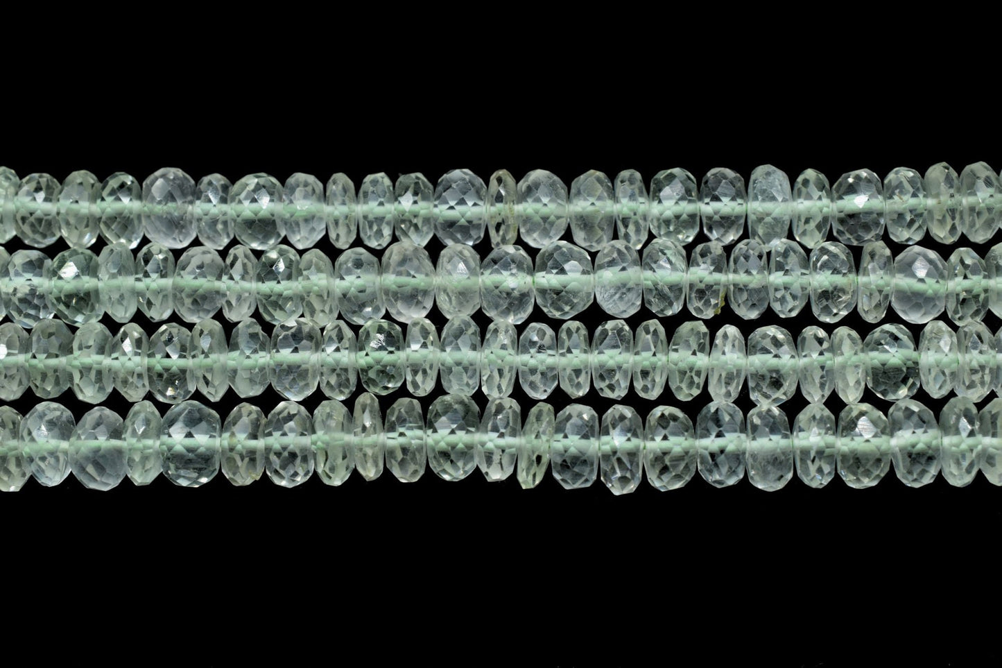 Natural Green Amethyst Rondelle faceted beads, Amethyst Faceted Rondelle Beads 6"Strand, 6.5x7 mm, AAA Quality Green Amethyst Faceted Beads