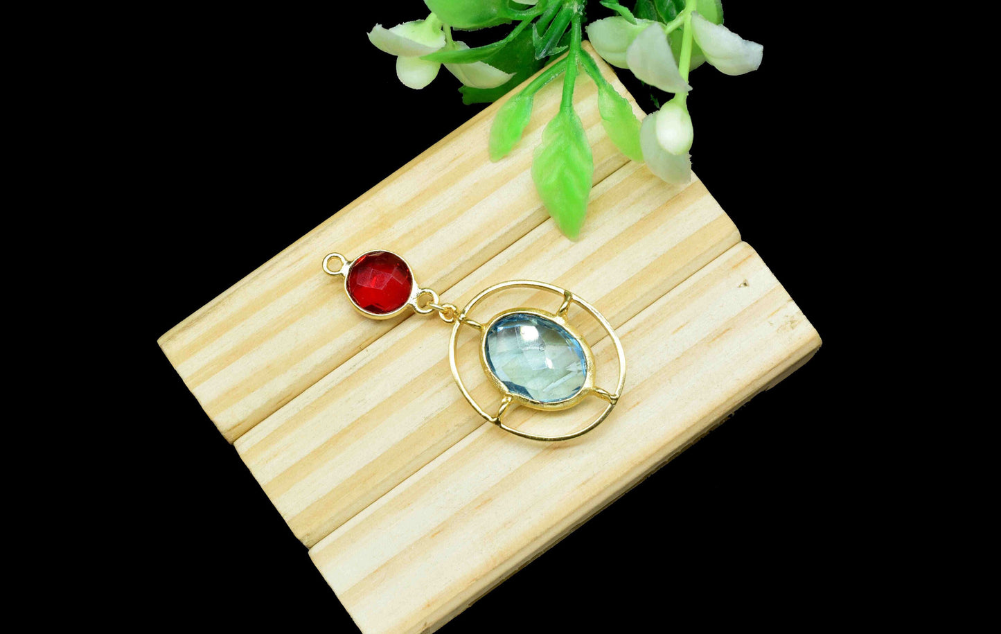 Multi Gemstone Component Pendants , Multi Stone Dangle Earrings , Earring Component Jewelry , Dangle pendant Charms , B'day Gift