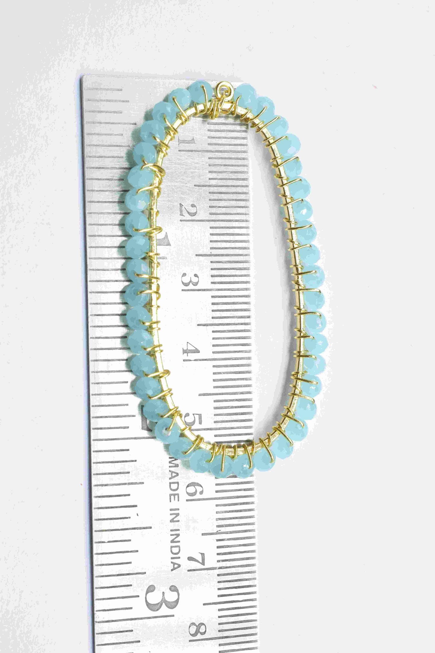 Aqua Chalcedony Wire Wrapped Connector, Oval Shape Pendant Component, Handmade Earring, Beaded Earring,Finding Component Aqua Quartz Jewelry